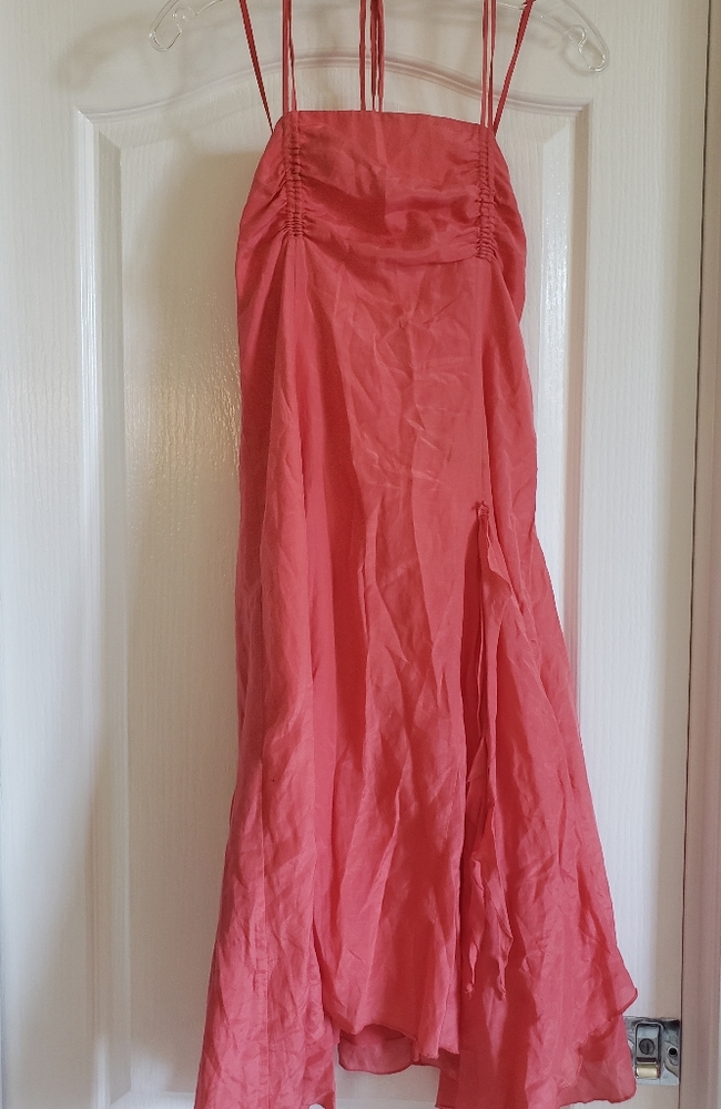 A|X • halter asymmetric flowy dress